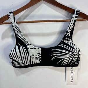 Athleta Black Retro Palm Bikini Top